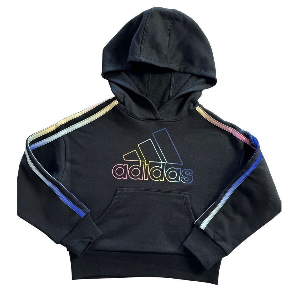 Adidas 3T Girls Multi 3-Stripes Fleece Hoody
